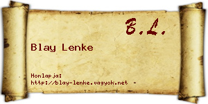 Blay Lenke névjegykártya